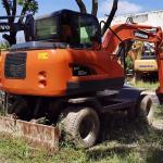 2560 Working Hours Doosan Mini Wheel Digger DX 60W Used 6 Ton Wheel Shovel in
