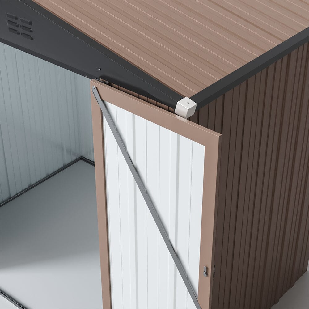 6.6ft Durable Metal Garden Shed House Storage Shed for Tools Outdoor Storage Solution