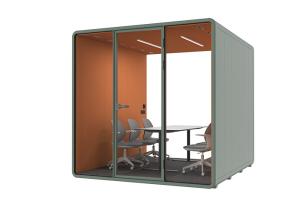 China Demountable Office Box Silent Aluminum Frame Color Customized Talking Room factory