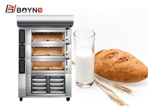 China Digital Tube Heating SS Touch Screen Baking Oven 3 Deck 6 Trays factory