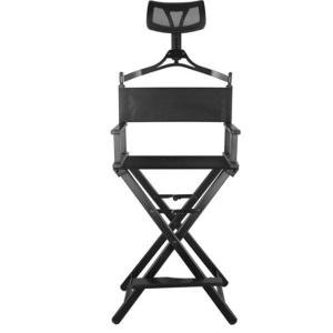 China Fine Craftsmanship Black Makeup Vanity Chair , Aluminum Fold Away Makeup Chair factory