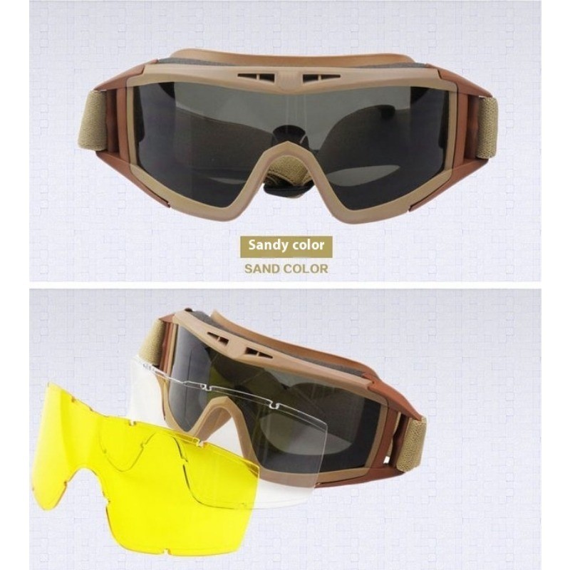 Desert Tactical Goggles-Special Forces- style Protective Eyewear for Military Enthusiasts Ideal for Outdoor Cycling Windproof Anti - fog and Shock