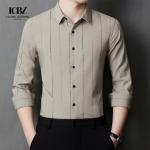 5000 2023 Spring End Men's Business Casual Middle-Aged Slim Iron-Free Striped