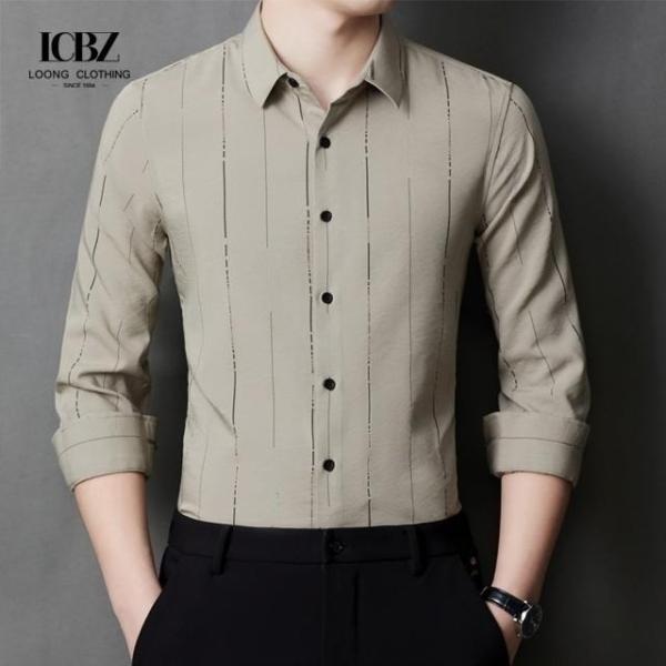 5000 2023 Spring End Men's Business Casual Middle-Aged Slim Iron-Free Striped