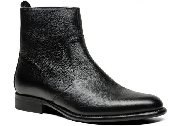 Classic Fashion Mens Leather Dress Boots Normal Size Black High Top Boots For