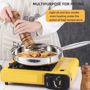 China Hot Selling Kitchen Stainless Steel Non Stick Fry Pan Three Layer Double Bottom Medical Stone Frying Pans factory