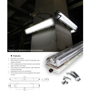 Industrial Explosion Proof Fluorescent Fixture | ATEX/IECEx Approved | Anti