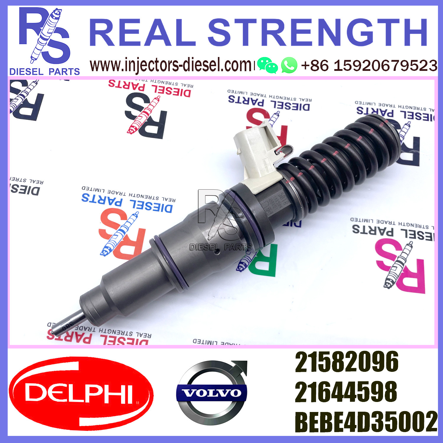 DELPHI 4pin injector 21582096 Diesel pump Injector V-O-L-V 21582096 21644598 BEBE4D35002 E3.18 for RENAULT 11LTR EURO3 HI