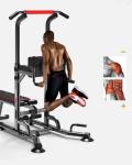 Pull Up Bar Station With Weight Bench Push Up Multifunctional Power Tower