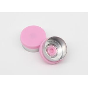 China 13mm Plane Pink Pharmaceutical Injection Glass Vial Flip Off Caps on sale