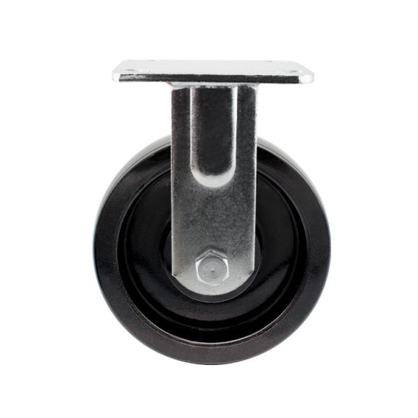 100mm Black Glass Nylon Trolley Wheels Waterproof Fixed Type Heavy Duty