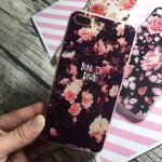 PC+TPU Silk Skin Back Cover 3D Relief Painting Retro Flowers Pattern Cell Phone