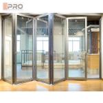 Waterproof Bifold Aluminum Folding Doors Environmental Durable Design custom
