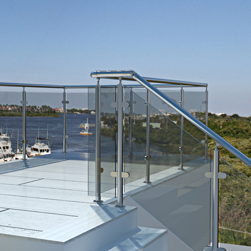 900mm 1100mm Stair Handrails With Ultra Clear Glass Colors For Long Lasting Performance
