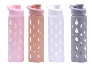China Promotional Gift Reusable Borosilicate Glass Water Bottle Leak Proof BPA Free factory