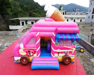 China Ice Cream Truck Commercial Bounce House 0.55mm PVC Inflatable Bouncer factory