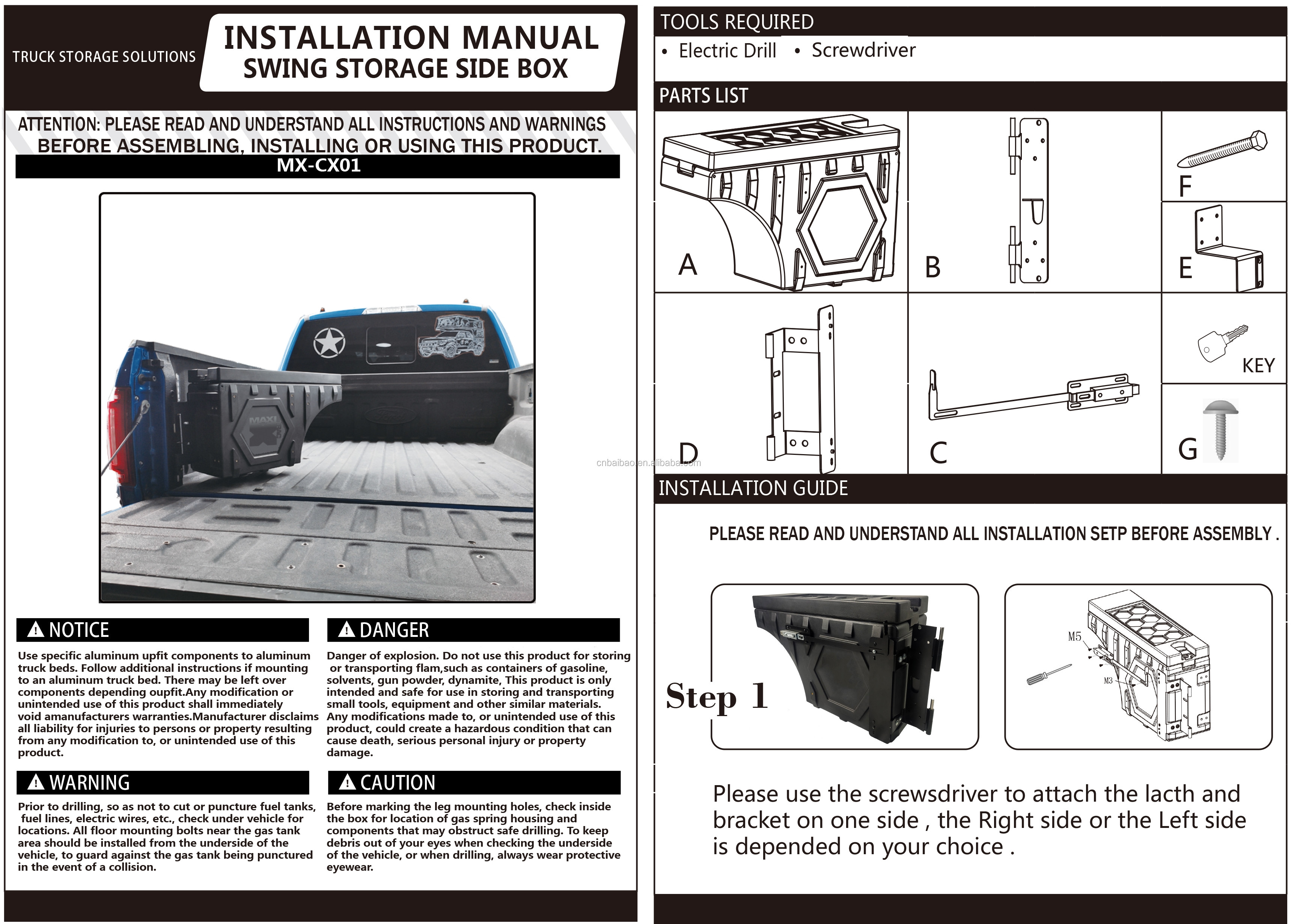 High Capacity Plastic Waterproof Truck Tailgate Extender For Ford F150 Ranger