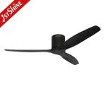 1stshine Low Profile Ceiling Fans Black Solid Wooden Blades Timer Included 52"