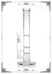 Straight Tube Smoking Water Pipe Double Honeycomb Turbine Perc Thickness 38*5mm