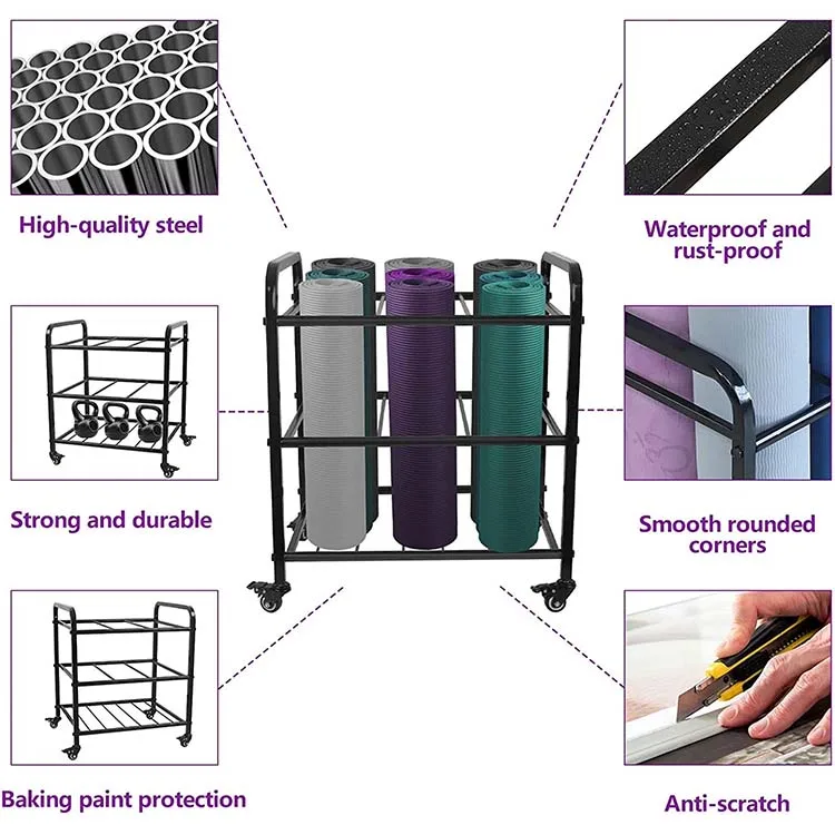 Yoga Mat Storage Shelf Rack Medium Duty Single Sided Customzied