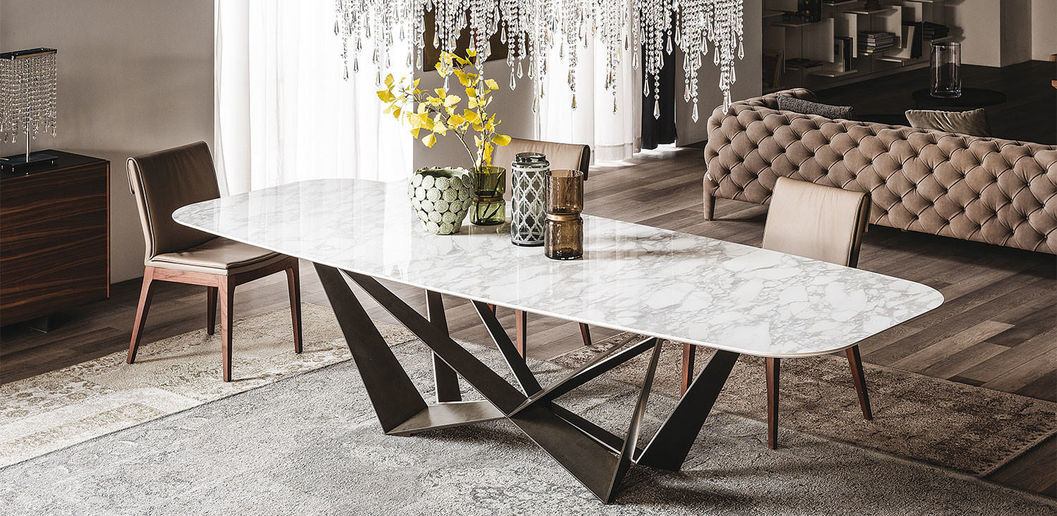 Nordic Style Custom Made Furniture Marble Dining Table Modern Rectangular