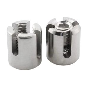 China Wholesale Cable Clamps Stainless Steel 304 316 Hardware Wire Rope Cable Tensioner Adjustable 4mm Wire Rope Cross Clips factory