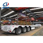 Mechanical Suspension 18m 40ft 3 Axle Low Bed Semi Trailer for Caterpillar