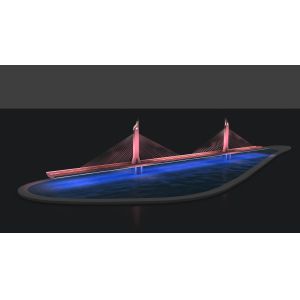 China Architectural Scale Model of a Modern Cable-Stayed Bridge with Dynamic LED Lighting factory
