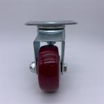 2.5 Inch Red PU Wheel Caster with Leveling Feet