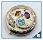 Shinny Gifts Custom Crystal Compact Mirror Handbag Small Round Shape Makeup