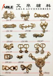 China Popular Nickel Sparkling Zinc Alloy Buckle , Small Shoe Buckles For Woman factory