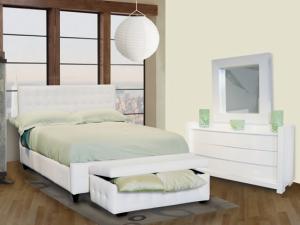 China Cheap Bedroom Furniture for Apartment, Leather Bed factory