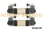 AirTAC Type 5/2 Way 1/4'' Double Coil Pneumatic Solenoid Valve 24VDC 220VAC