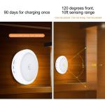 Round EMC FCC 0.100kg Battery Operated Motion Sensor Light Warm White