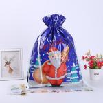 Birthday Holiday Santa Drawstring Candy Small Gift Wrapping Bags With Ribbon Tie
