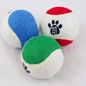 China 3inch pet toy tennis ball with custom logo printed factory