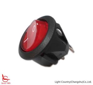 China Taiwan Brand Light Country LED Round Rocker Switch, Red Button, 6A 250V factory