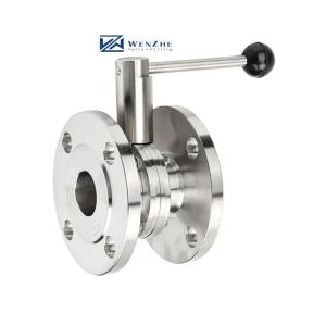 China Stainless Steel Sanitary 304 316 DN150 Butterfly Valve 3A DIN factory