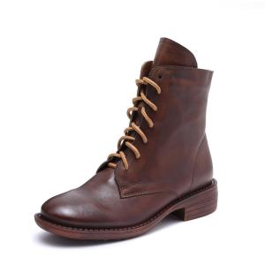 China S208 Manufacturers autumn and winter warm velvet thick handmade leather boots fashion classic all-match Martin boots sho factory