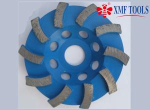 China 4 &quot; / 105mm Turbo Angle Grinder Diamond Cup Wheel For Concrete Marble Blue factory