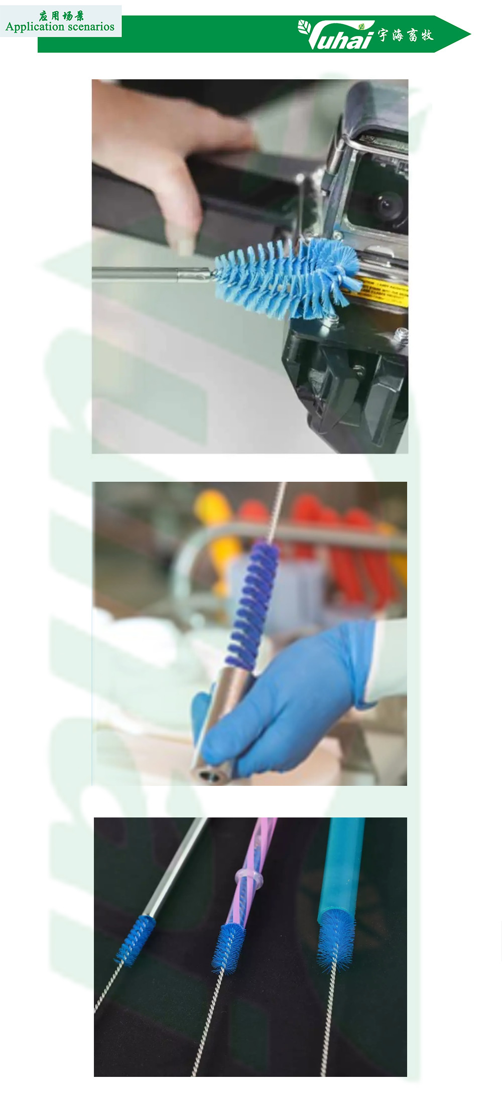 Blue Milking Machine Cleaning Brush Multi Function Durable Milk Shell Cleaning Brush