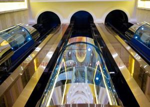 China Semicircle Panorama High Speed Elevator Hairline Stainless Steel For Passenger Lift factory