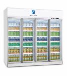 Full Glass Tall Upright Display Refrigerator , 4 Door Upright Fridge
