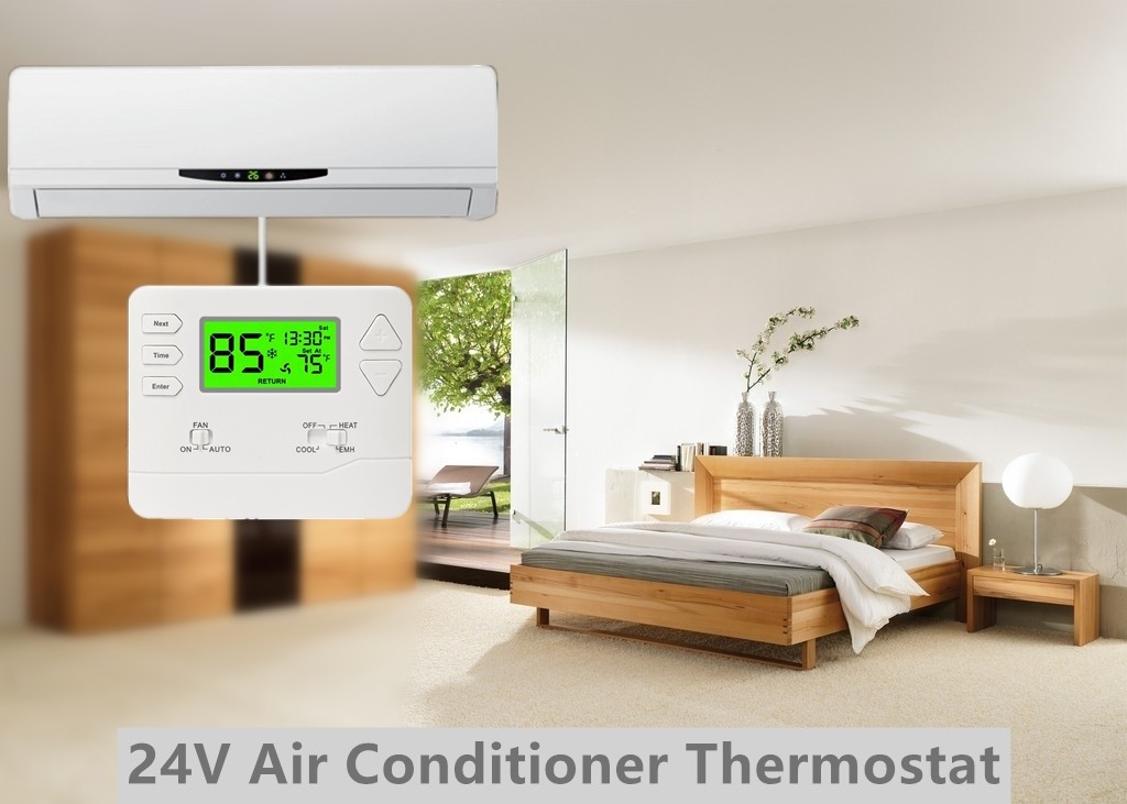 2 Heat 1 Cool NTC Relay 24V Digital Air Conditioner Thermostat