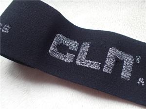 China Heat Transfer Logo On Polyester Elastic Webbing / Clothing Elastic Band factory