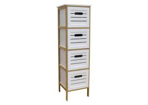 China BSCI 110cm Height Wood Nightstand With Drawers factory