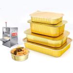 Golden Aluminum Foil Pan Disposable Foil Fast Food Container To Takeout Cake