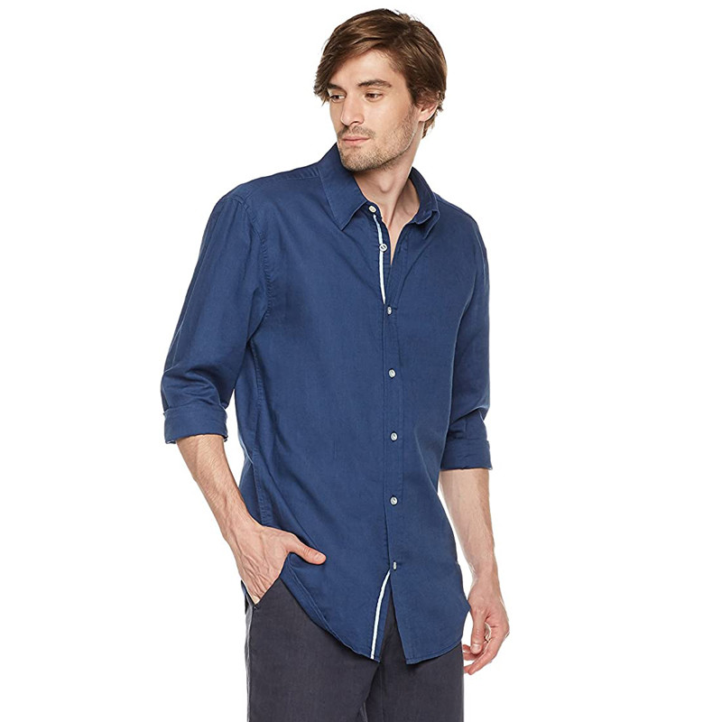 4 Seasons Cotton Men's Casual Linen Shirts Lightweight Long Sleeve