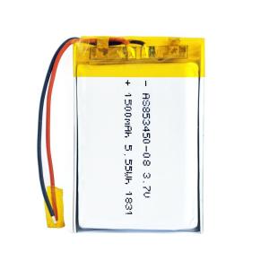 China 1500mAh 3.7 V Li Polymer Battery PL853450 Overcharge Protection factory