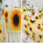 Oilproof PEVA Sunflower Plastic Table Cover For Daily Life
